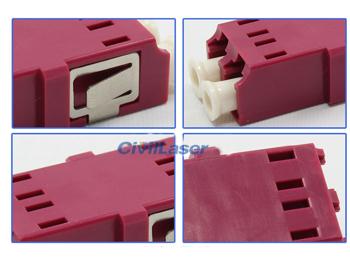 LC Integrated Type Multimode Four Core Fiber Optic Adapter